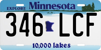 MN license plate 346LCF