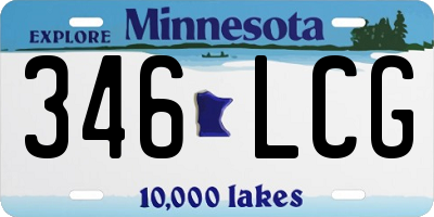 MN license plate 346LCG