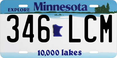 MN license plate 346LCM