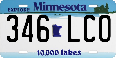 MN license plate 346LCO