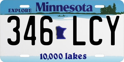 MN license plate 346LCY