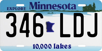 MN license plate 346LDJ