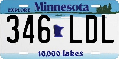 MN license plate 346LDL