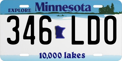 MN license plate 346LDO