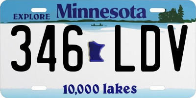 MN license plate 346LDV