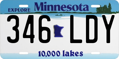 MN license plate 346LDY