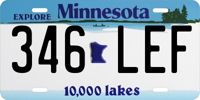MN license plate 346LEF