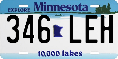 MN license plate 346LEH
