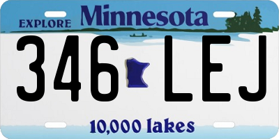 MN license plate 346LEJ