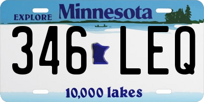 MN license plate 346LEQ