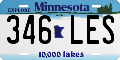MN license plate 346LES