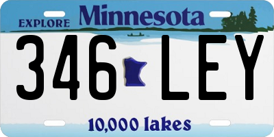 MN license plate 346LEY