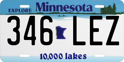 MN license plate 346LEZ