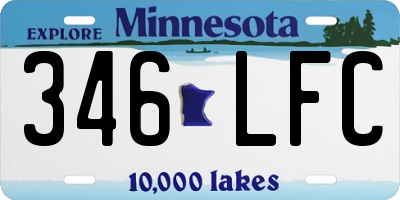 MN license plate 346LFC