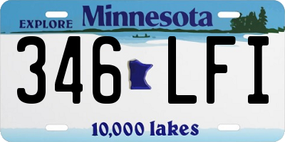 MN license plate 346LFI