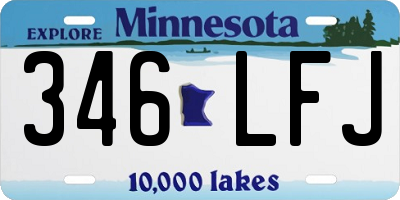 MN license plate 346LFJ