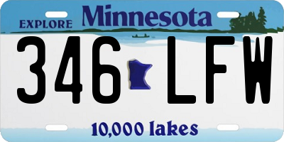 MN license plate 346LFW
