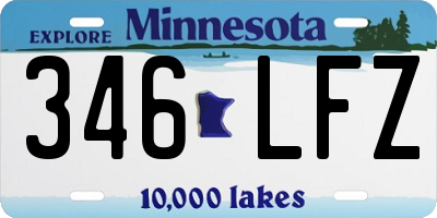 MN license plate 346LFZ
