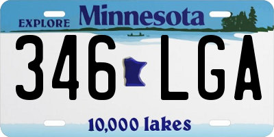 MN license plate 346LGA