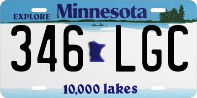 MN license plate 346LGC