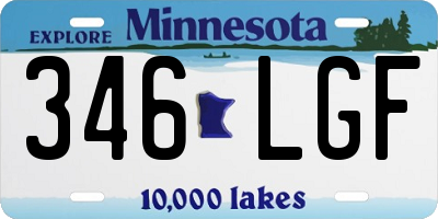 MN license plate 346LGF