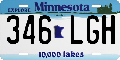 MN license plate 346LGH