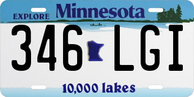 MN license plate 346LGI