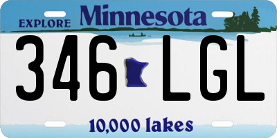 MN license plate 346LGL