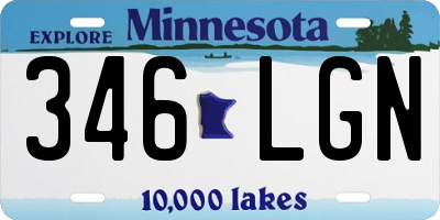 MN license plate 346LGN