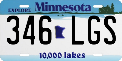 MN license plate 346LGS