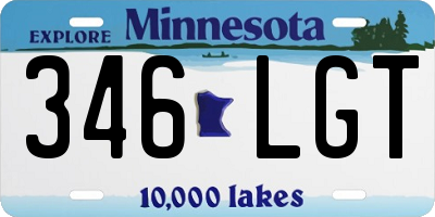 MN license plate 346LGT