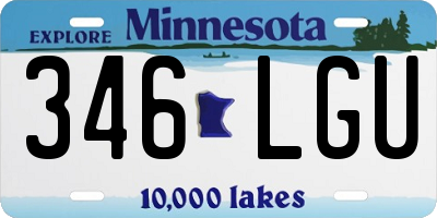 MN license plate 346LGU