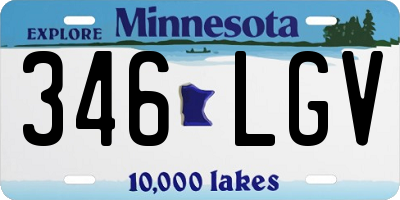 MN license plate 346LGV