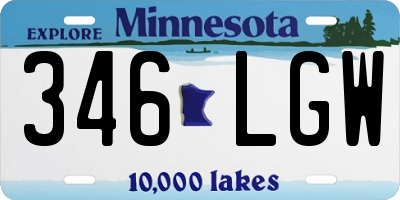 MN license plate 346LGW