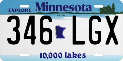 MN license plate 346LGX