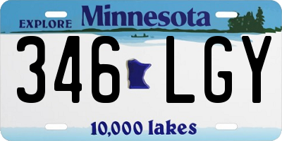 MN license plate 346LGY