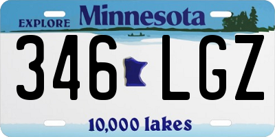 MN license plate 346LGZ