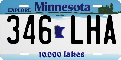 MN license plate 346LHA