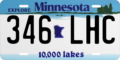 MN license plate 346LHC