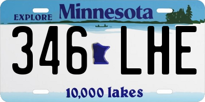 MN license plate 346LHE