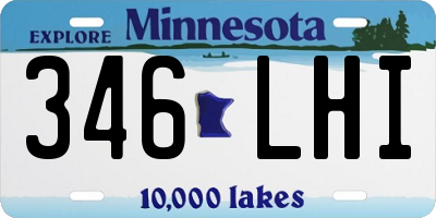 MN license plate 346LHI