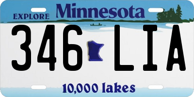 MN license plate 346LIA