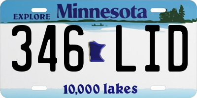 MN license plate 346LID