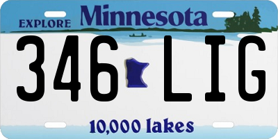 MN license plate 346LIG
