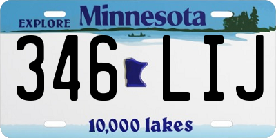 MN license plate 346LIJ