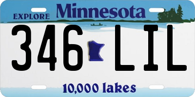 MN license plate 346LIL