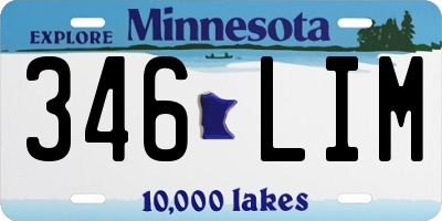 MN license plate 346LIM