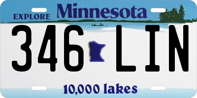 MN license plate 346LIN
