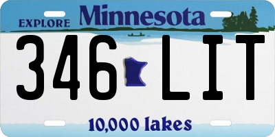 MN license plate 346LIT