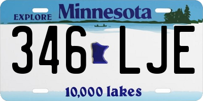 MN license plate 346LJE